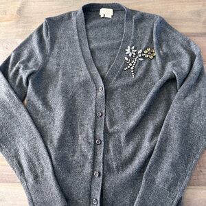 Kate Spade Wool Blend Jeweled Cardigan